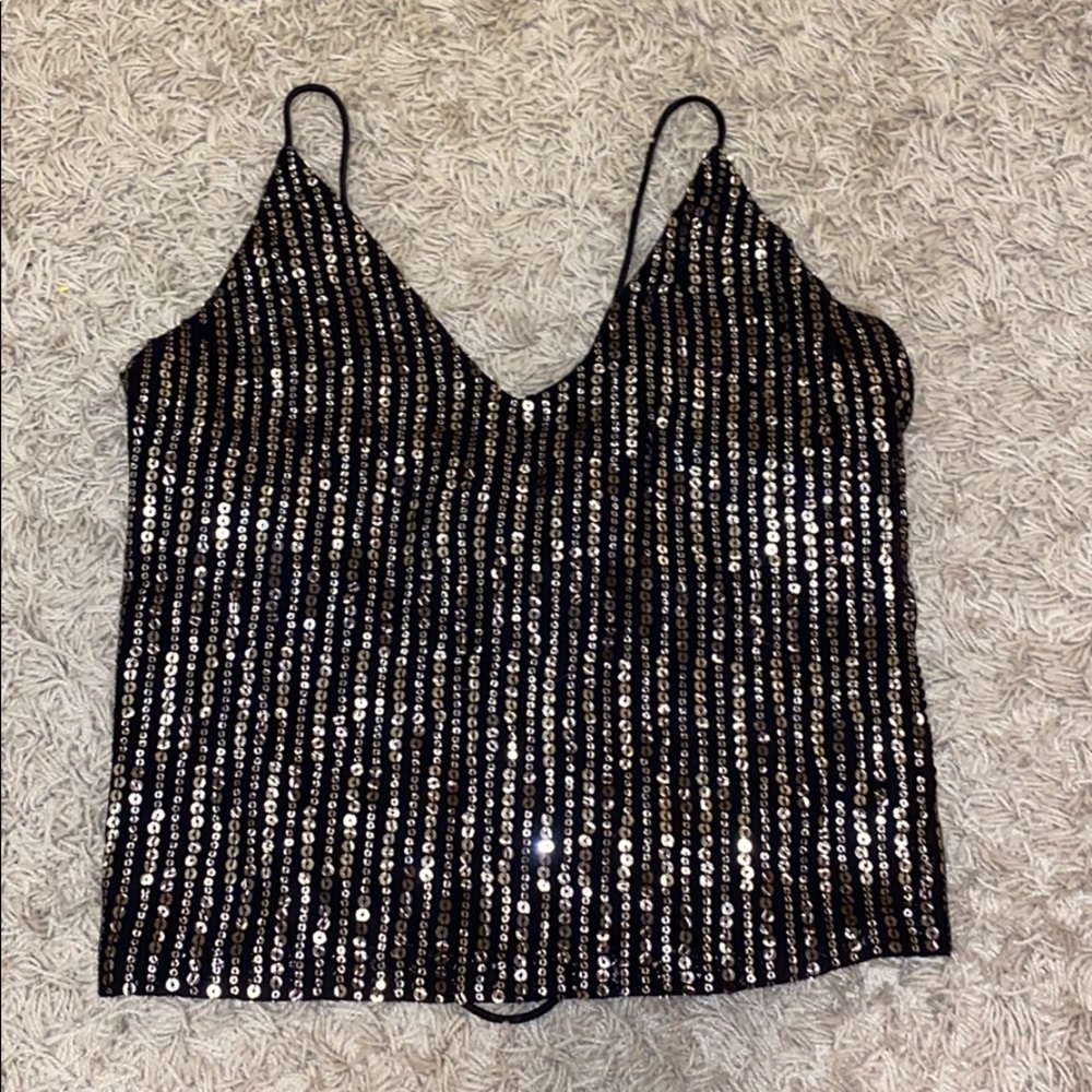 Going out gold sequin top that ties in the back!!